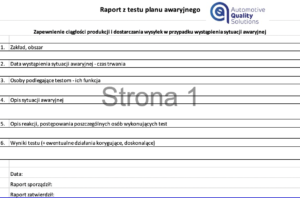 Plany Awaryjne - Raport z Testu